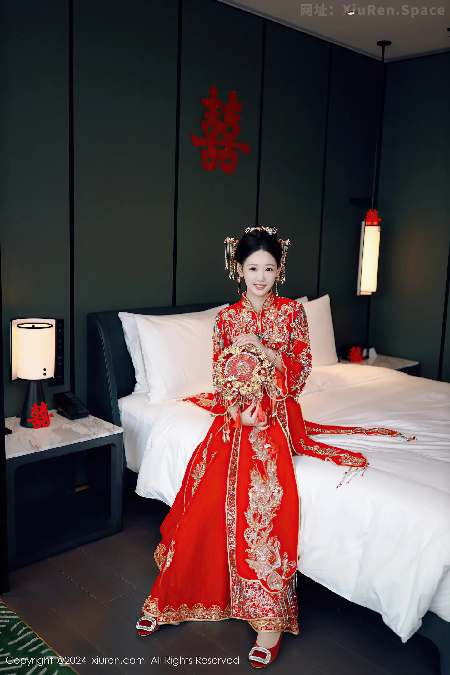 图片[3]-[XiuRen秀人网]VOL.8972 模特唐安琪性感红色新娘服饰露红色内衣配超薄肉丝撩人诱惑写真79P-秀人网官方网站